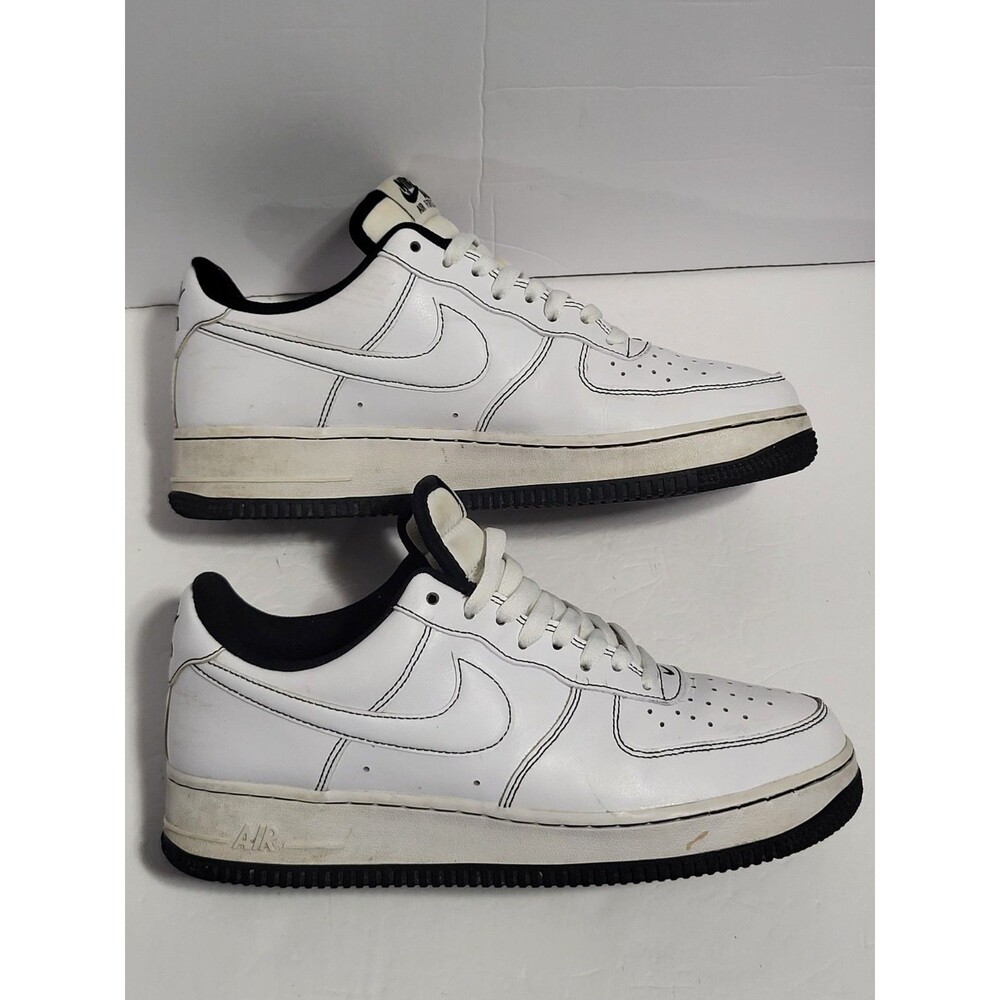 Nike Mens Air Force 1 '07 (CV1724-104 White Black Lace-Up Sneakers Shoes Sz 8